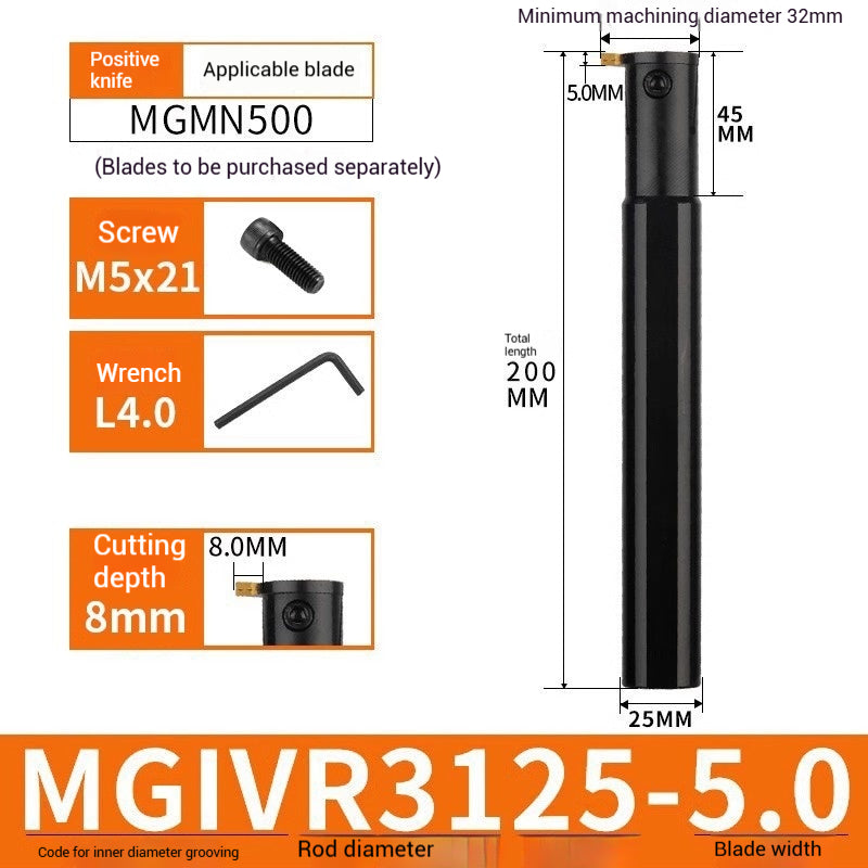 1024-CNC toolholder internal groove cutter MGIVR2016-2 internal groove toolholder lathe cut-off tool CNC lathe tool cutting tools Shandong Denso Pricision Tools Co.,Ltd.